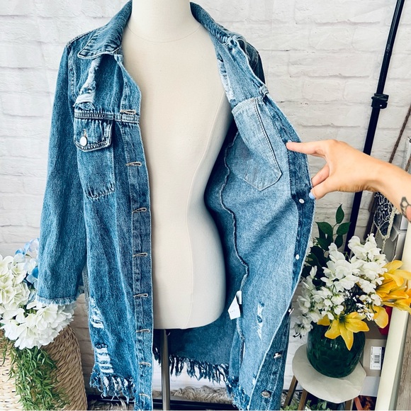 Long Tassel Back Denim Jacket - Picture 16 of 16